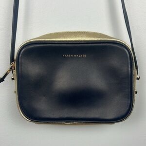 Karen Walker Lana leather crossbody color locked metallic purse